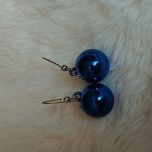 Handmade Blue Ball Earrings
